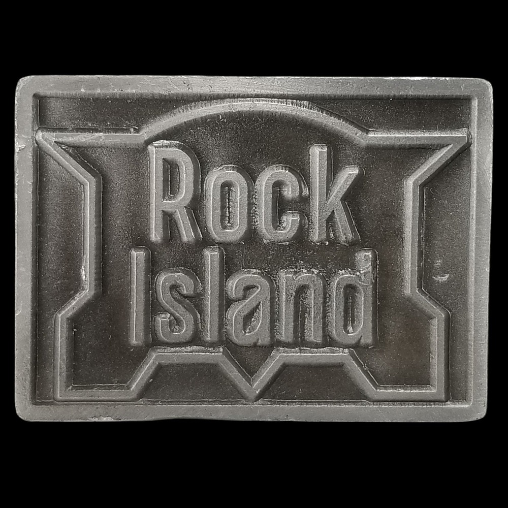 Rock Island Belt Buckle Vintage Eagle‎ Foundry Products Metal USA Made